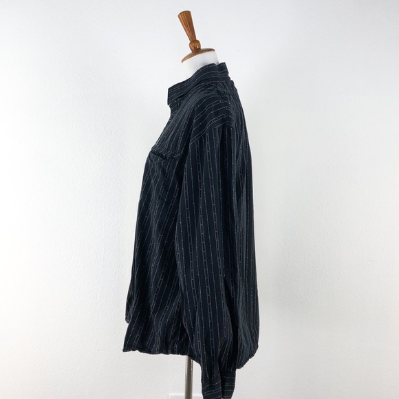 Volcom Black Print Long Sleeve Button Down Shirt - Picture 2 of 7